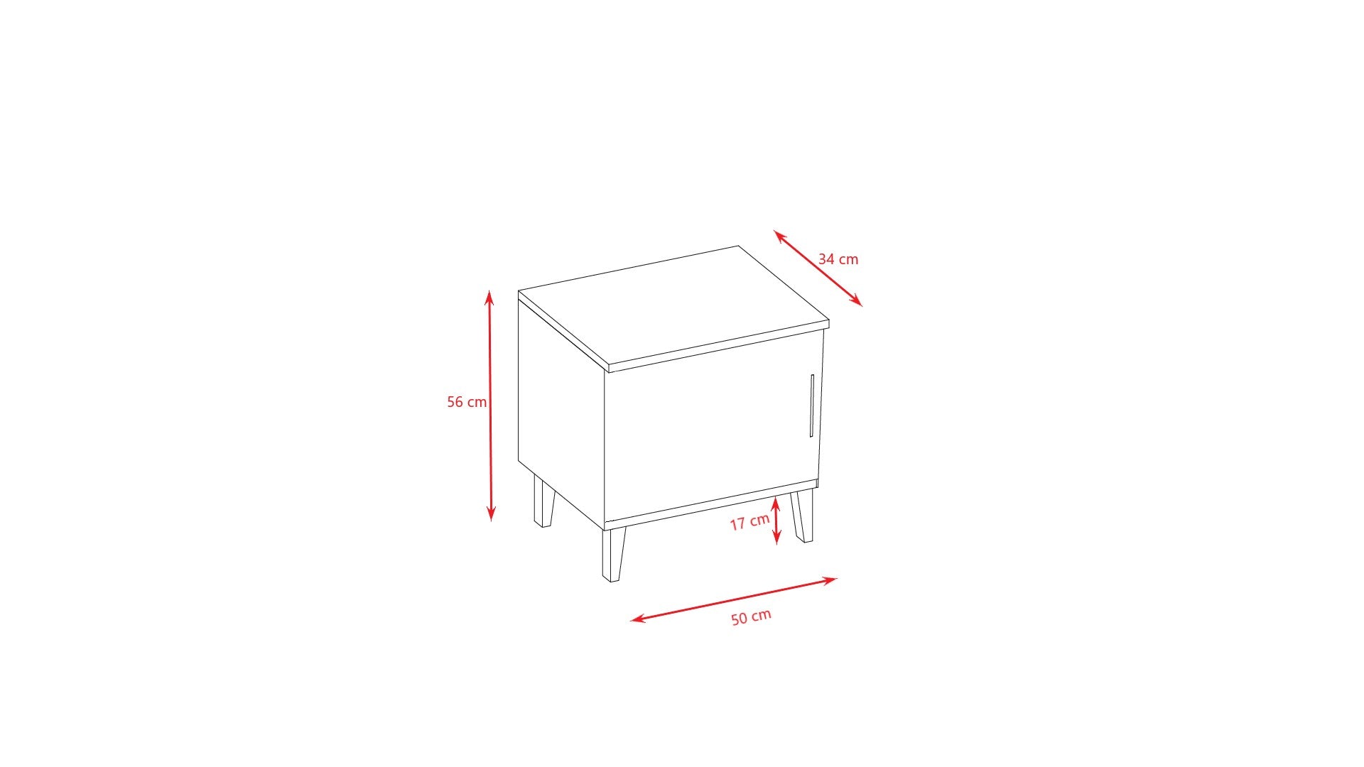 Bedside Table Kubi - White