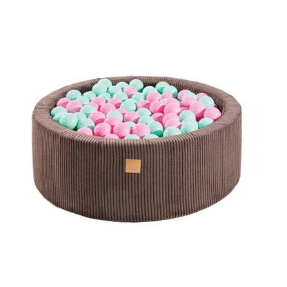 Meowbaby® Suchý Bazének s 200 modrými a růžovými míčky - 90x30cm  - Aesthetic Brown