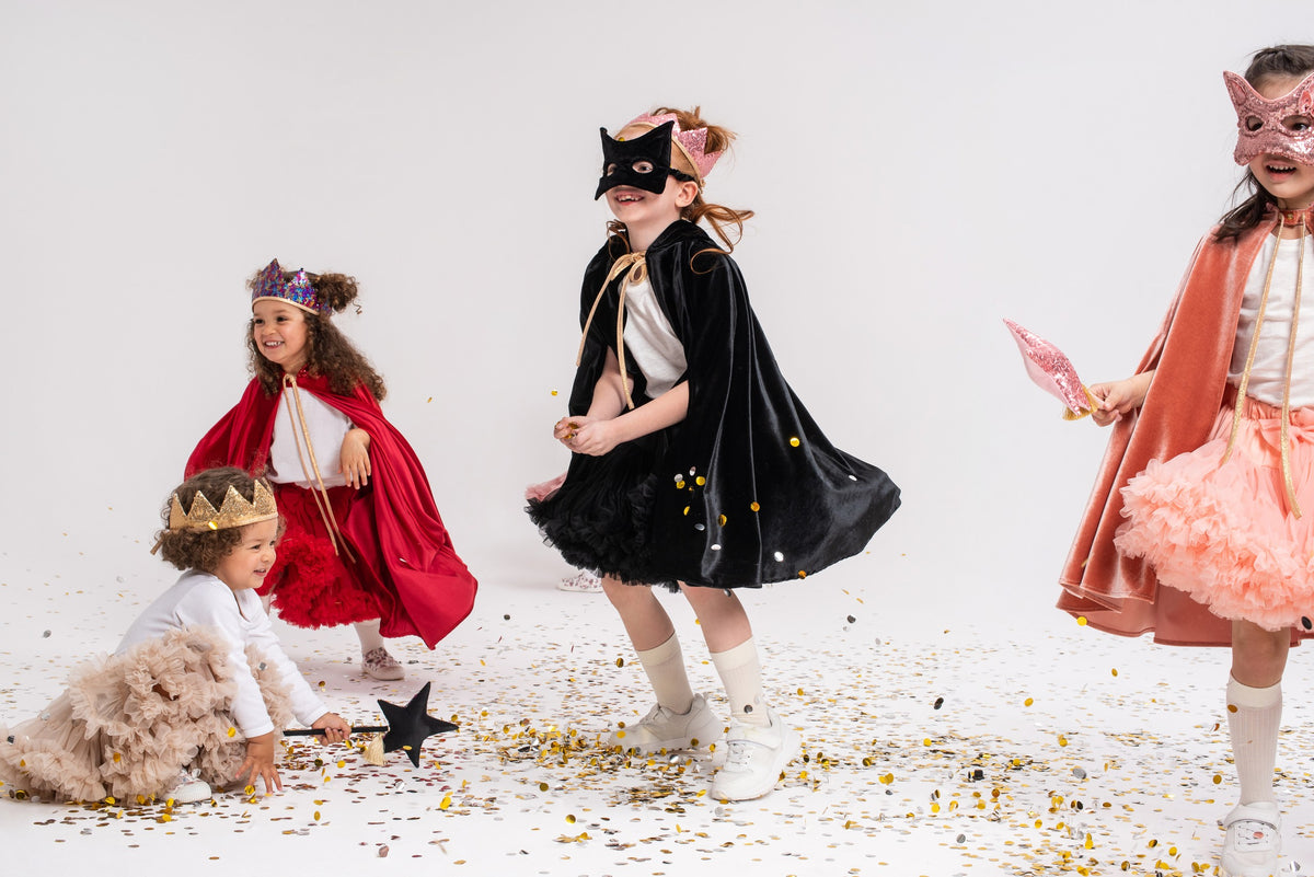 Černá kočičí maska pro děti moi mili ze sametu, kolekce Magic Stories – fotografie 9