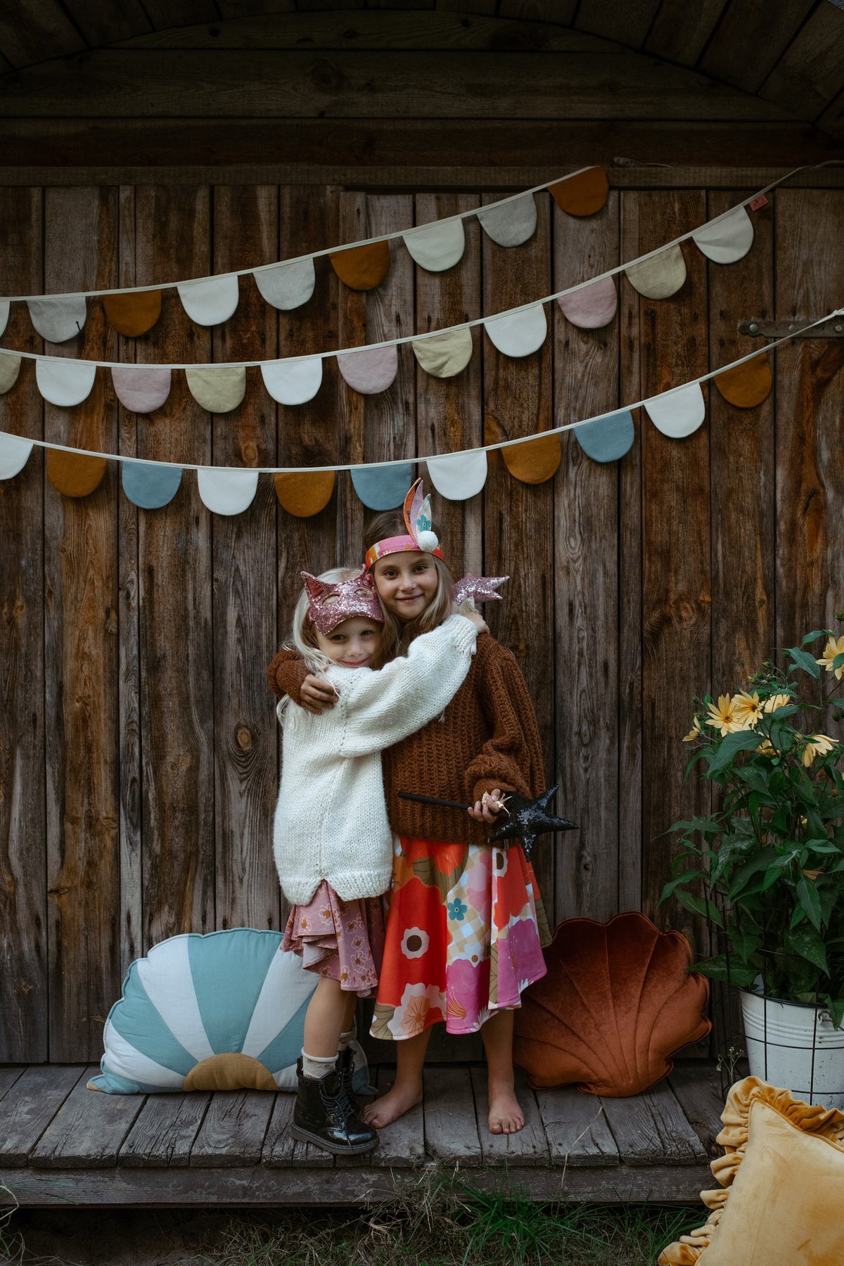 Kočičí maska pro děti moi mili ze sametu se zlatými flitry, kolekce Magic Stories – fotografie 10