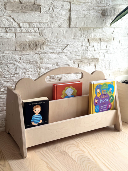 Montessori oboustranná dřevěná knihovnička pro děti
