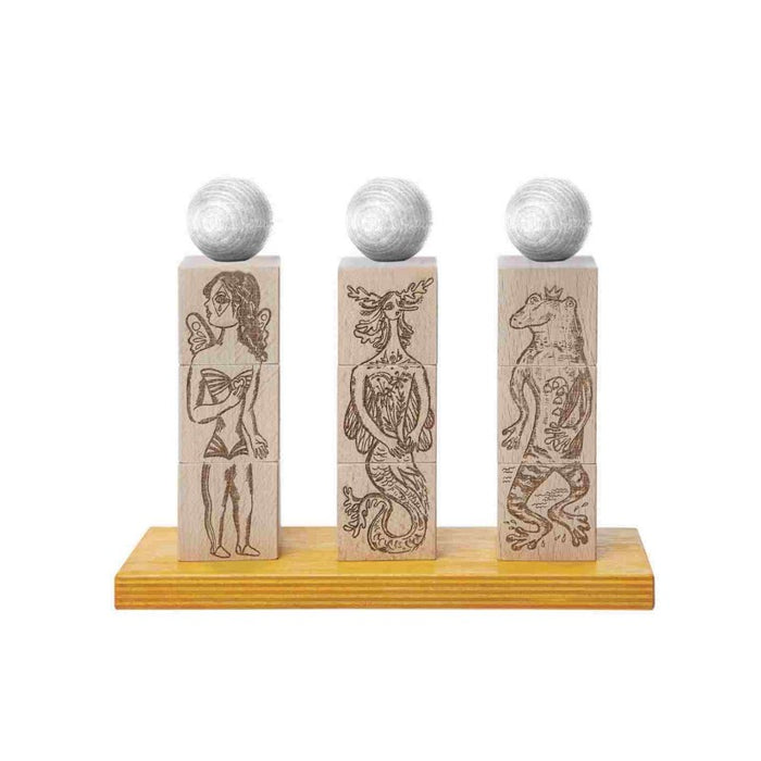 Skládačka postaviček Dreamland Wooden Story – Přírodní