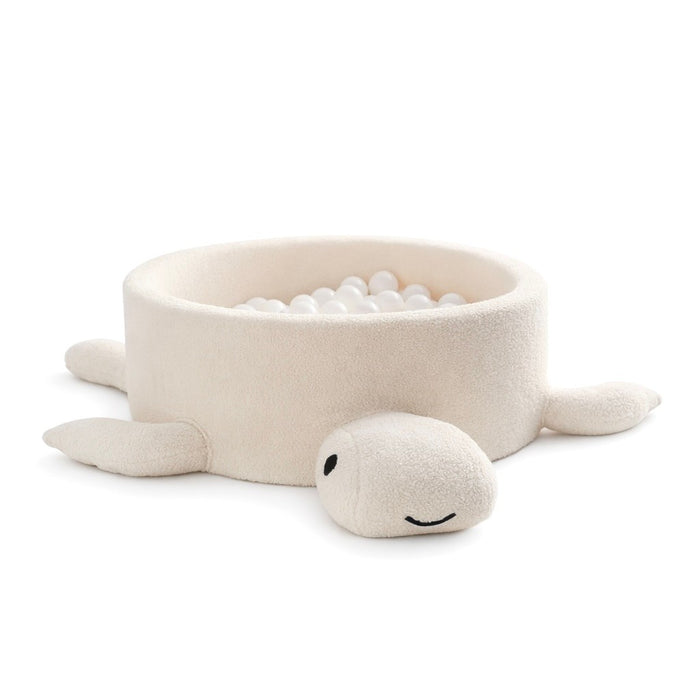 MeowBaby® Pěnový bazének Želvička Boucle bez míčků – Krémová