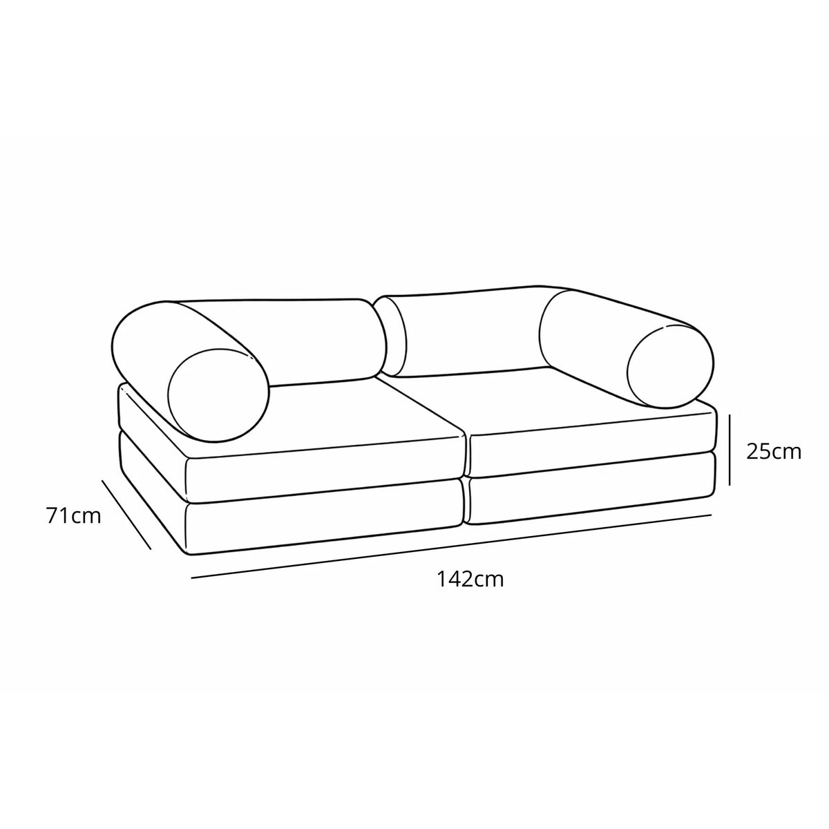 Dětský rozkládací gauč 2v1 bees&blooms HoneyHug se zebřím vzorem, sametově jemný potah – fotografie 9