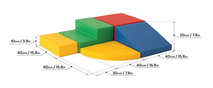 IGLU Soft Play Corner Climber - 5dílná pěnová hrací sestava pro děti - Mix