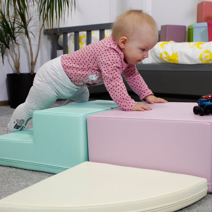 IGLU Soft Play Corner Climber - 5dílná pěnová hrací sestava pro děti - Světlý Pastel