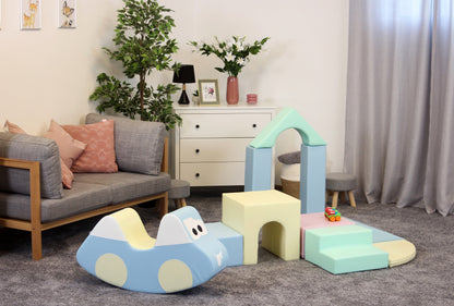 IGLU Soft Play Adventurer - 10dílná pěnová hrací sestava pro děti - Světlý Pastel