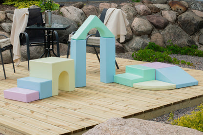 IGLU Soft Play Adventurer - 10dílná pěnová hrací sestava pro děti - Světlý Pastel