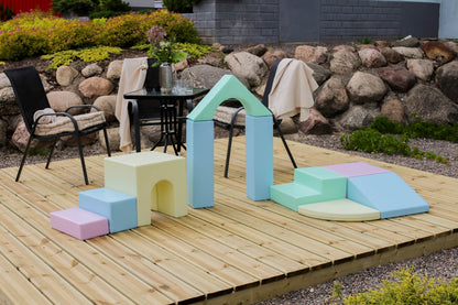IGLU Soft Play Adventurer - 10dílná pěnová hrací sestava pro děti - Světlý Pastel
