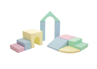IGLU Soft Play Adventurer - 10dílná pěnová hrací sestava pro děti - Světlý Pastel