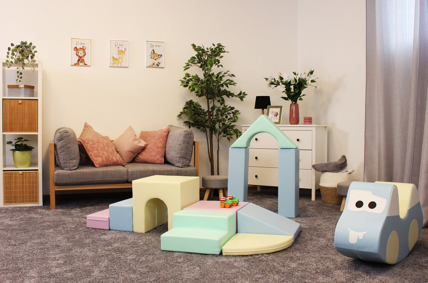 IGLU Soft Play Adventurer - 10dílná pěnová hrací sestava pro děti - Světlý Pastel
