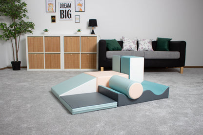 IGLU Soft Play Discoverer - 7dílná pěnová hrací sestava pro děti - Světle Pastelová