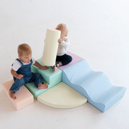 IGLU Soft Play Explorer - 6dílná pěnová hrací sestava pro děti - Světlý Pastel