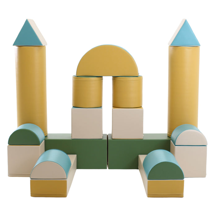IGLU Soft Play® Velká pěnová stavebnice Fortress – Pastelově tyrkysová