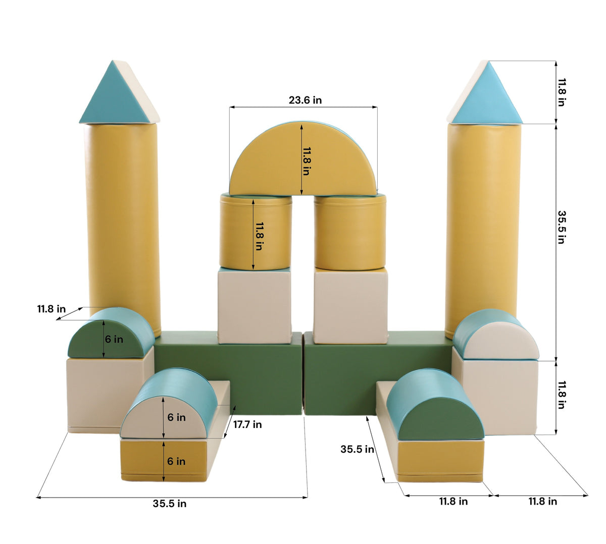 Fortress Soft Play Set – Pastel Turquoise