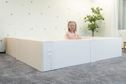 Large Square Ball Pit – White, 240 cm