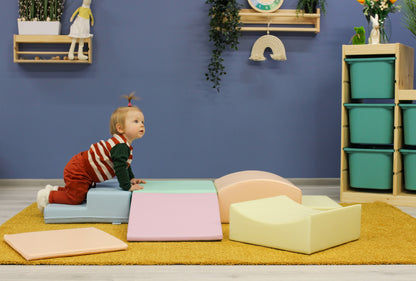 Soft Play Little Crawler Block Set - 7dílná sada - Světlý Pastel