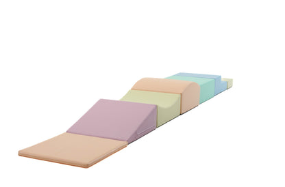 Soft Play Little Crawler Block Set - 7dílná sada - Světlý Pastel