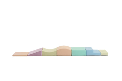 Soft Play Little Crawler Block Set - 7dílná sada - Světlý Pastel