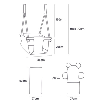 Indoor Baby Swing, Square - Ecru