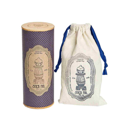 Skládací figurka LALA Wooden Story v modré variantě, dřevěné kostky na tyčce – pohled 4