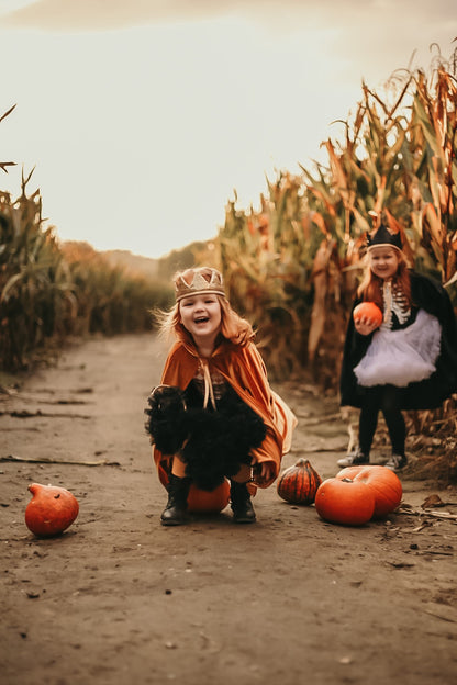 Zlatá dětská pelerína s kapucí moi mili, lesklý velur, délka 62 a 65 cm – fotografie 12