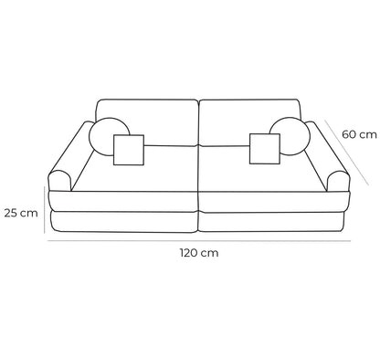 Medium Modular Sofa for Kids - Tangle Honey Mustard