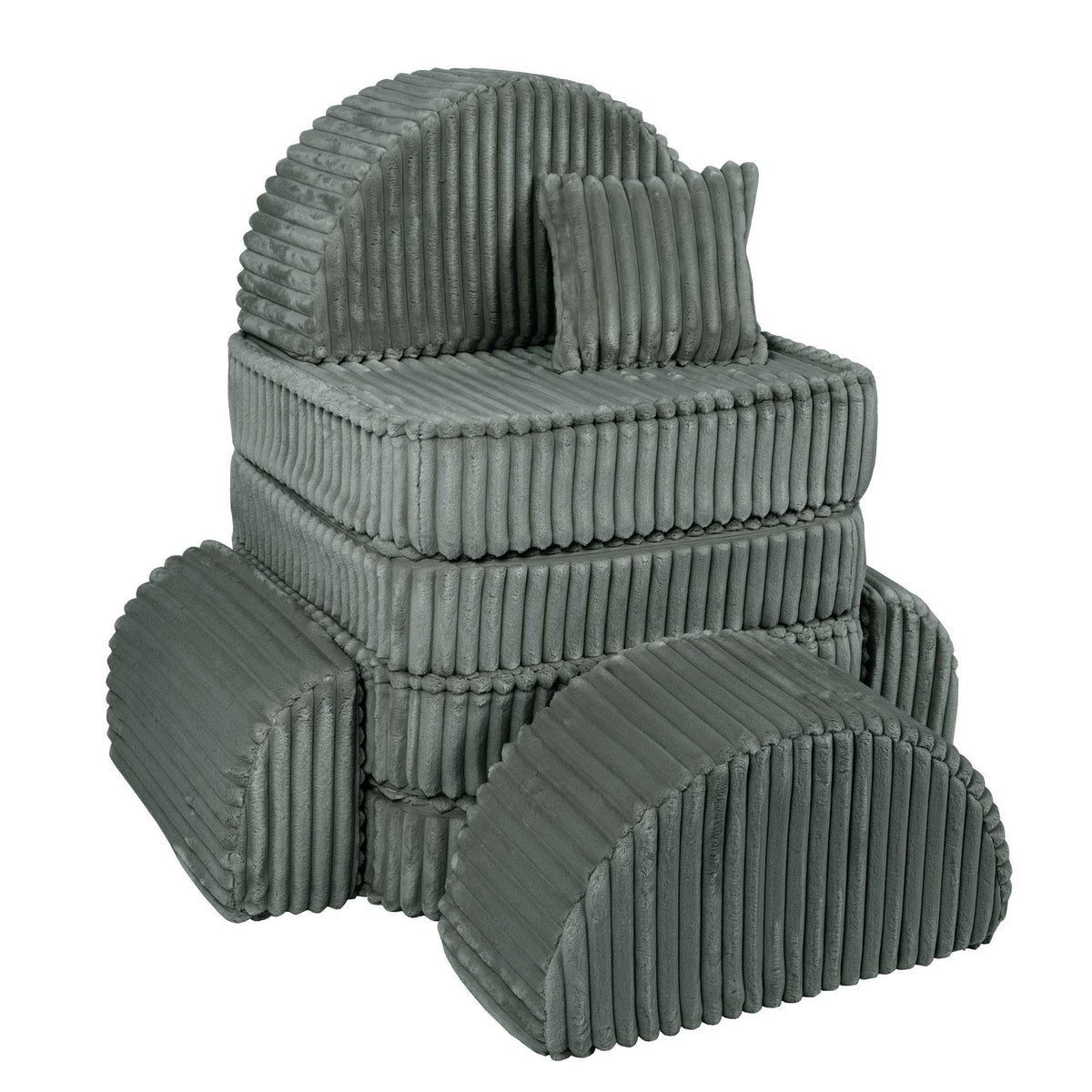 Medium Modular Sofa for Kids - Churros Forest Green Plus