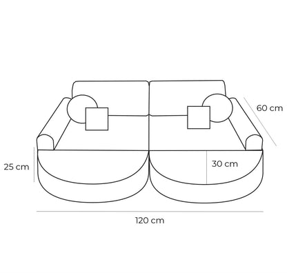 Medium Modular Sofa for Kids - Churros White Plus