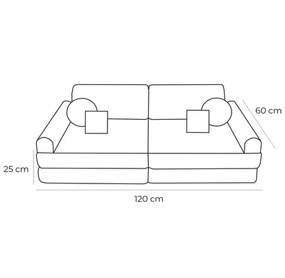 Medium Modular Sofa for Kids - Churros Blue
