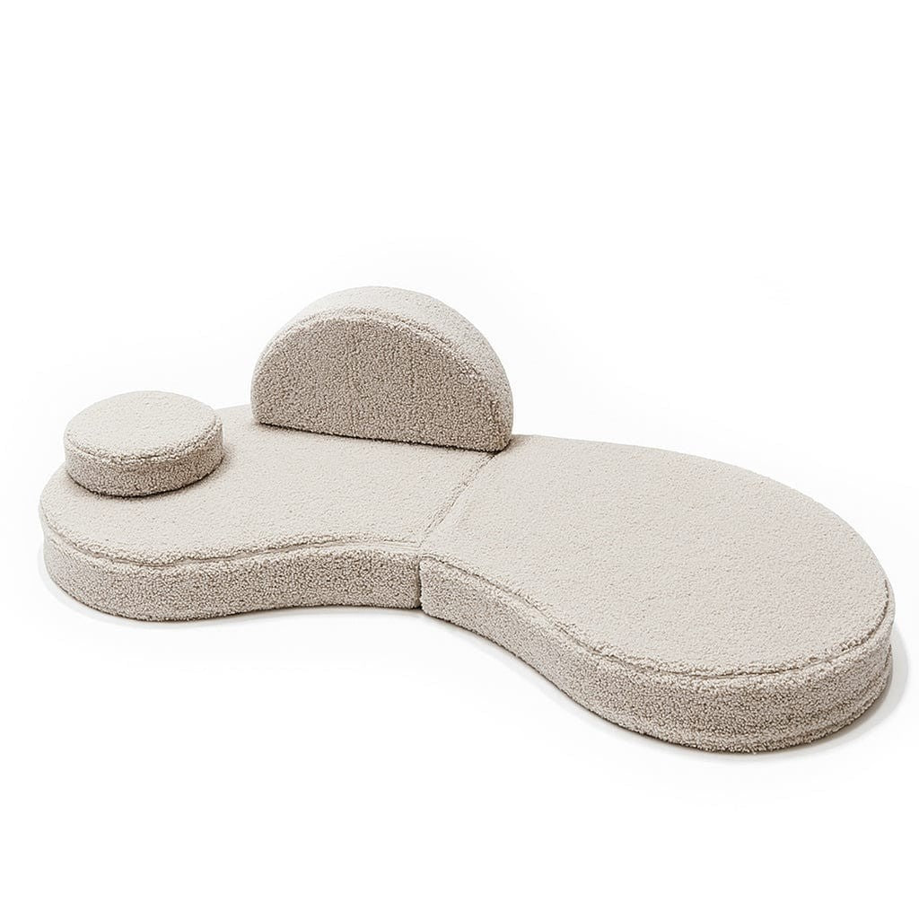MeowBaby® Modular Sofa Coccolo for Kids – 6 Piece, Bearly Light Gray