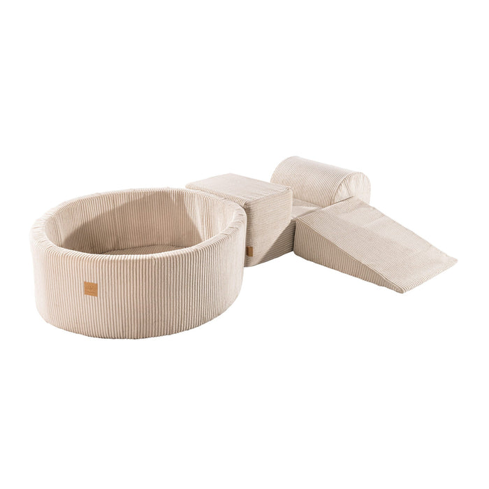 MeowBaby® Pěnová hrací sestava Aesthetic s bazénkem bez míčků – Ecru