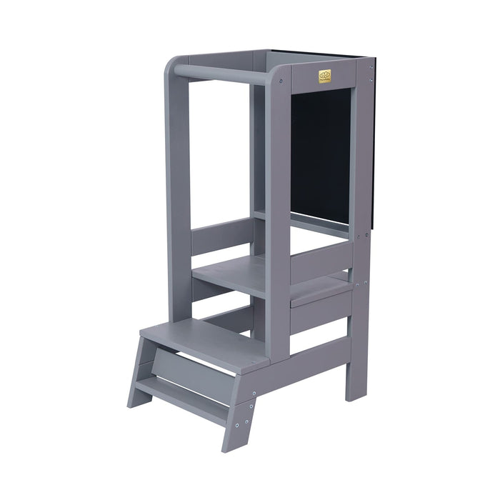MeowBaby® Učicí věž Kitchen Helper s tabulí – Tmavě šedá