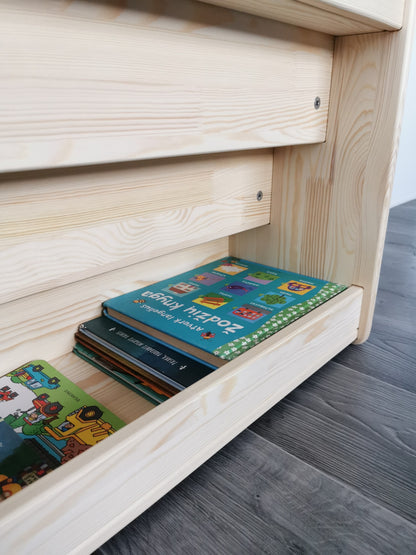 Modulární Montessori knihovna s úložným prostorem – 4 police