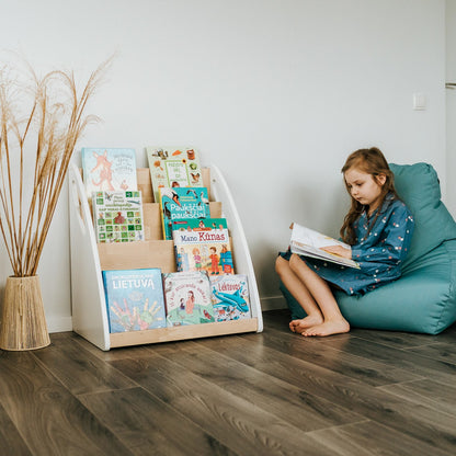 Modulární Montessori knihovna s úložným prostorem – 4 police