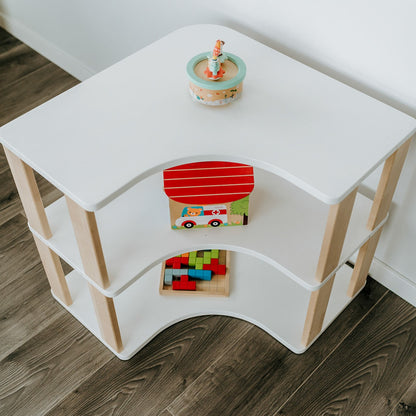 Modulární Montessori rohová police – 3 police