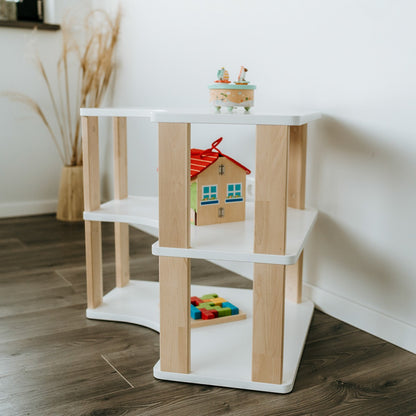 Modulární Montessori rohová police – 3 police