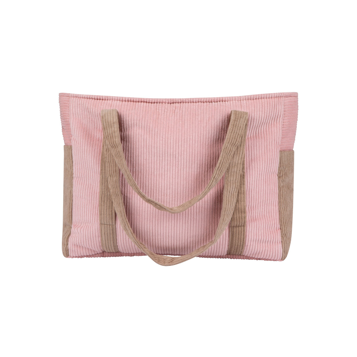 Mommy bag moi mili v růžovém odstínu Pink Coffee, samet a bavlna, šest kapes – fotografie 7