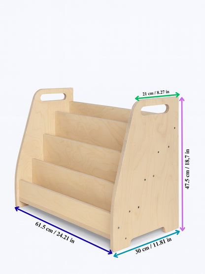 Montessori knihovna – 4 patra předních polic