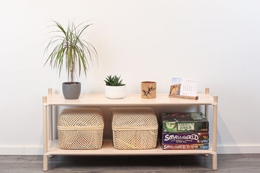 Montessori-Inspired Wooden Shelving Unit Large, 2 Shelves