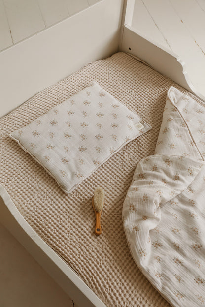 Mušelínová deka s polštářkem moi mili, květinový vzor Boho Flowers, 100% bavlna