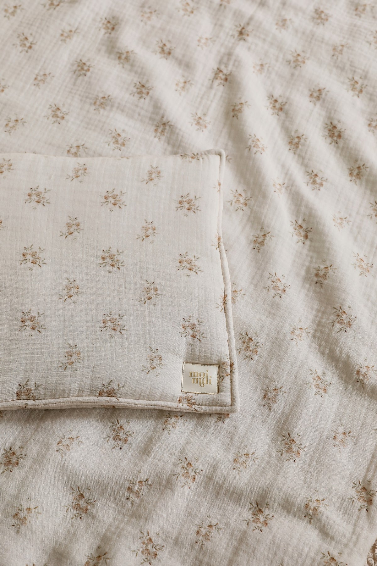 Mušelínová deka s polštářkem moi mili, květinový vzor Boho Flowers, 100% bavlna – fotografie 6