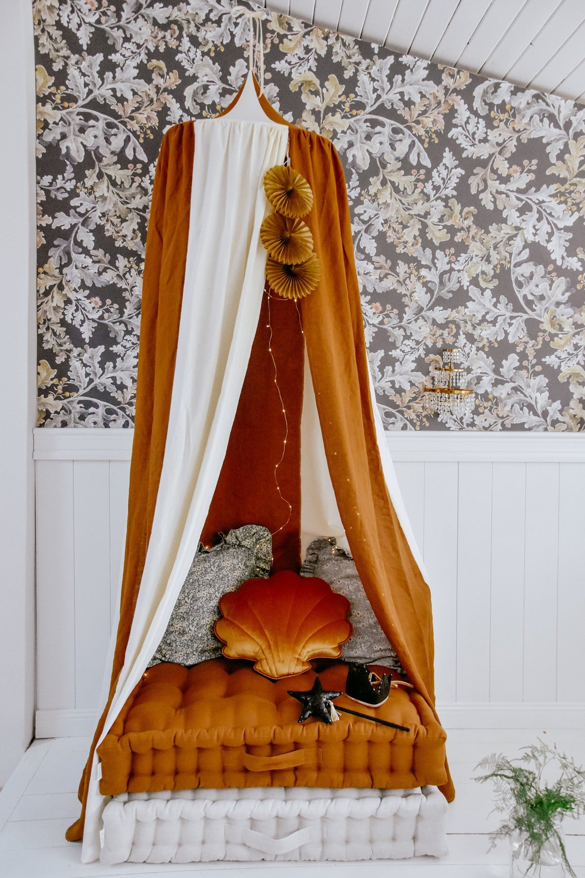Karamelová nebesa z bavlny a lnu moi mili Caramel Circus, látka 240 cm na kovovém kruhu 50 cm – fotografie 10