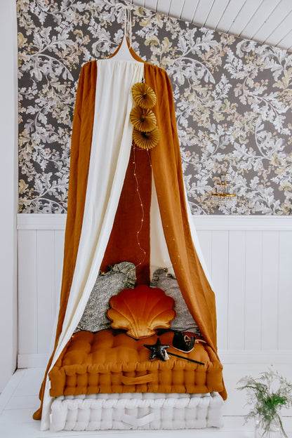 Karamelová nebesa z bavlny a lnu moi mili Caramel Circus, látka 240 cm na kovovém kruhu 50 cm – fotografie 10