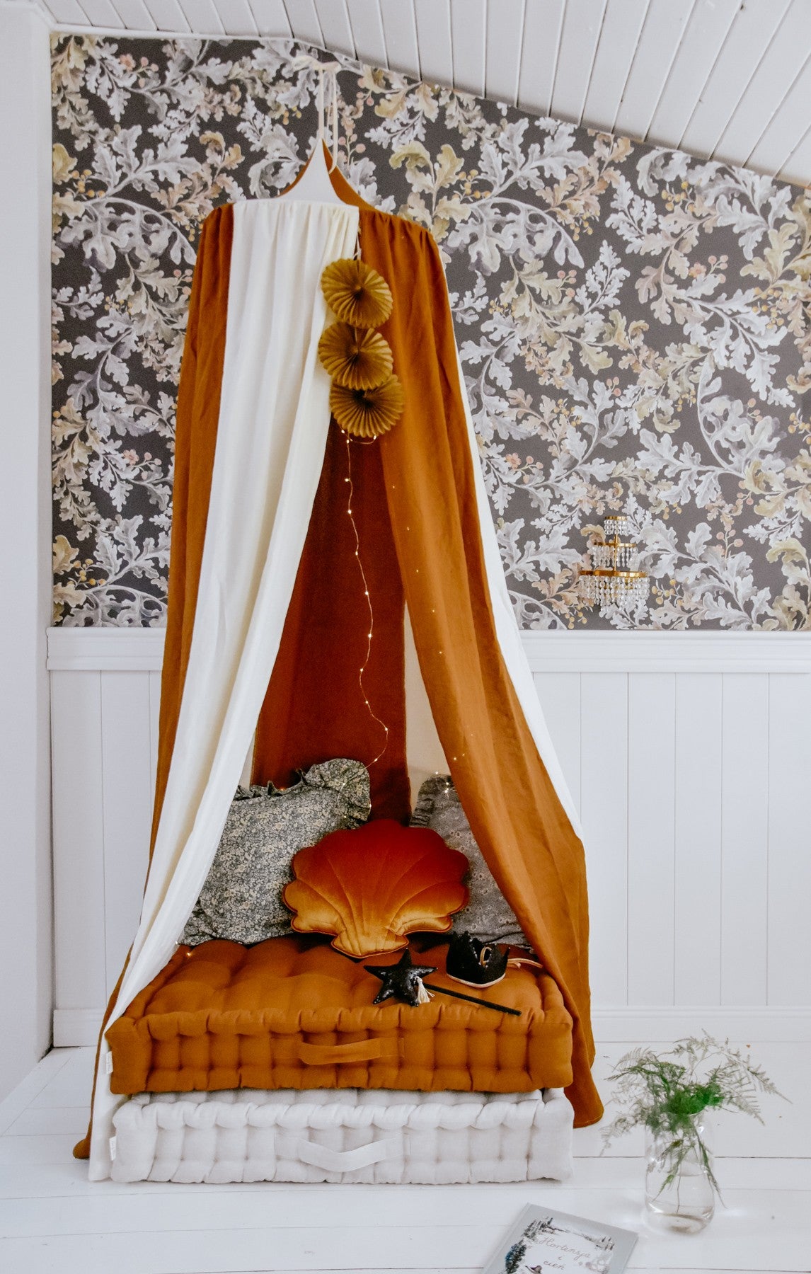 Karamelová nebesa z bavlny a lnu moi mili Caramel Circus, látka 240 cm na kovovém kruhu 50 cm – fotografie 12