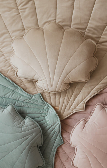 Organic Cotton and Velvet Shell Playmat - Beige