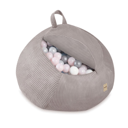 Vak na plyšáky a dětský puf Plush Nest z béžového manšestru, po naplnění 82 × 82 × 50 cm – fotografie 6