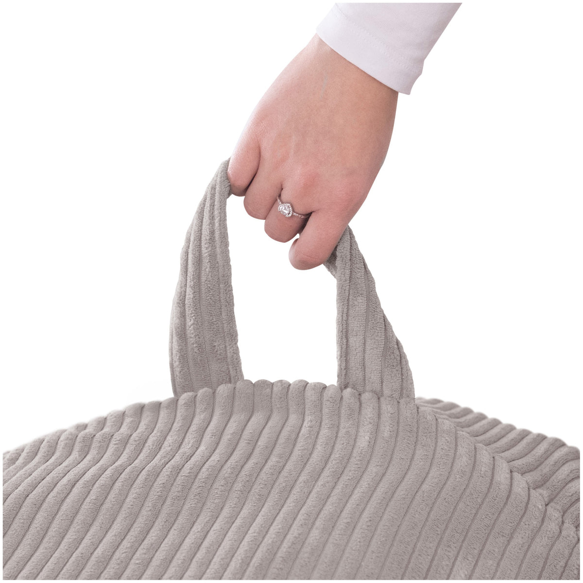 Vak na plyšáky a dětský puf Plush Nest z béžového manšestru, po naplnění 82 × 82 × 50 cm – fotografie 9