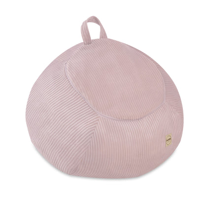 Vak na hračky a dětský puf Plush Nest ze světle růžového manšestru, 82 × 82 × 50 cm – fotografie 6