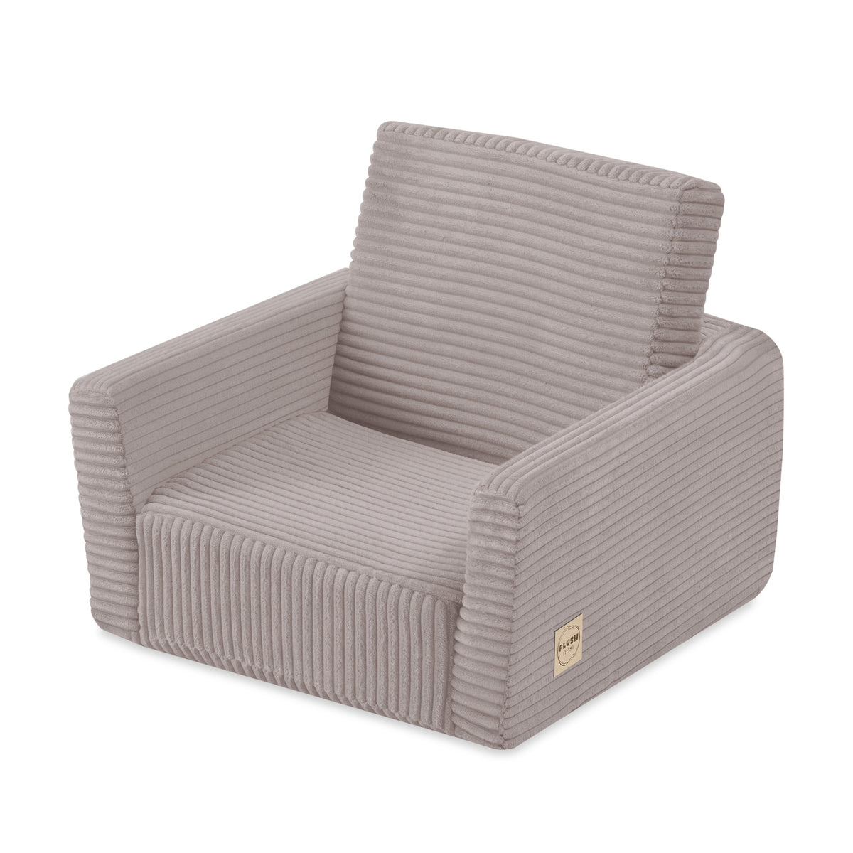 Rozkládací dětské křesílko 2v1 Plush Nest CUBIE Mini z béžového manšestru, složené i rozložené